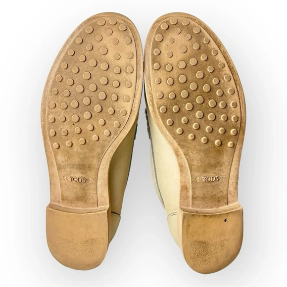 TOD’S Leather Penny Loafers Driving  Shoes 34 - Picture 8 of 9